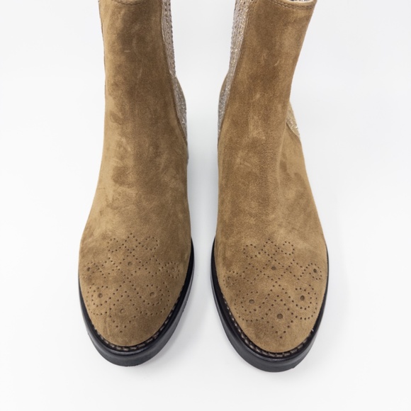 The Office of Angela Scott Ms. Kate Rustic Cedar Suede Sparkle Stretch 37.5 - Picture 4 of 8